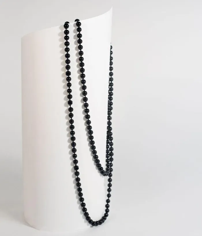 Black 60034 Long Pearl Necklace Accessories Unique Vintage Necklaces