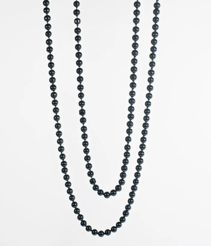 Black 60034 Long Pearl Necklace Accessories Unique Vintage Necklaces