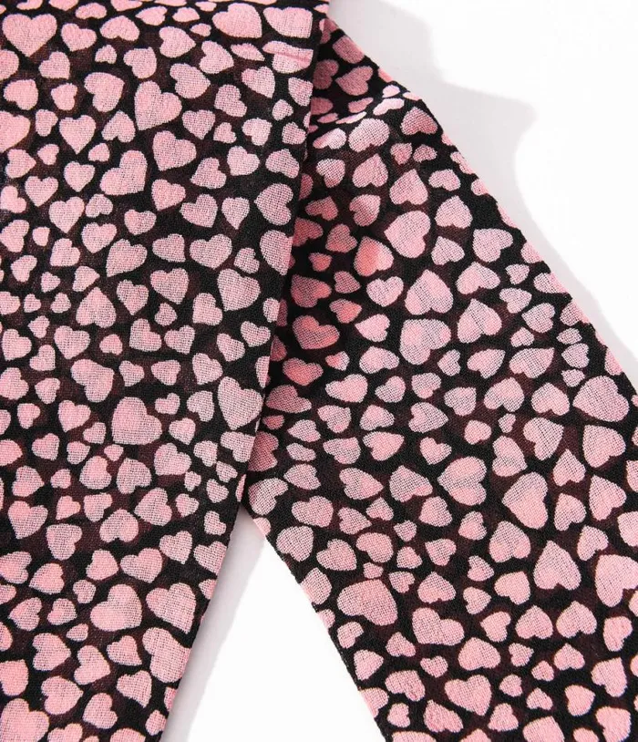 Black and Pink Hearts Hair Scarf Accessories Unique Vintage Gloves and Scarves