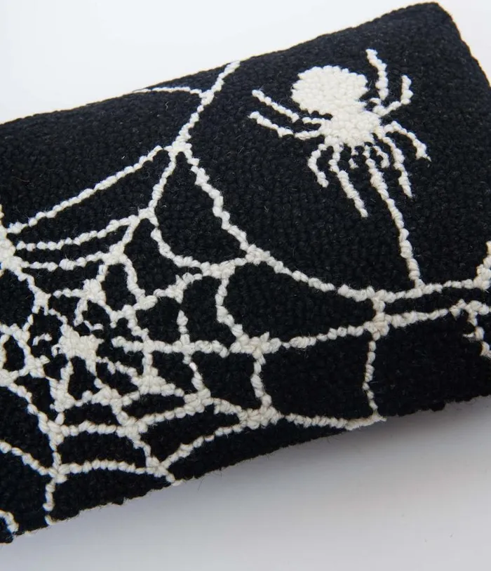 Black and White Spider Web Pillow Halloween Unique Vintage Accessories