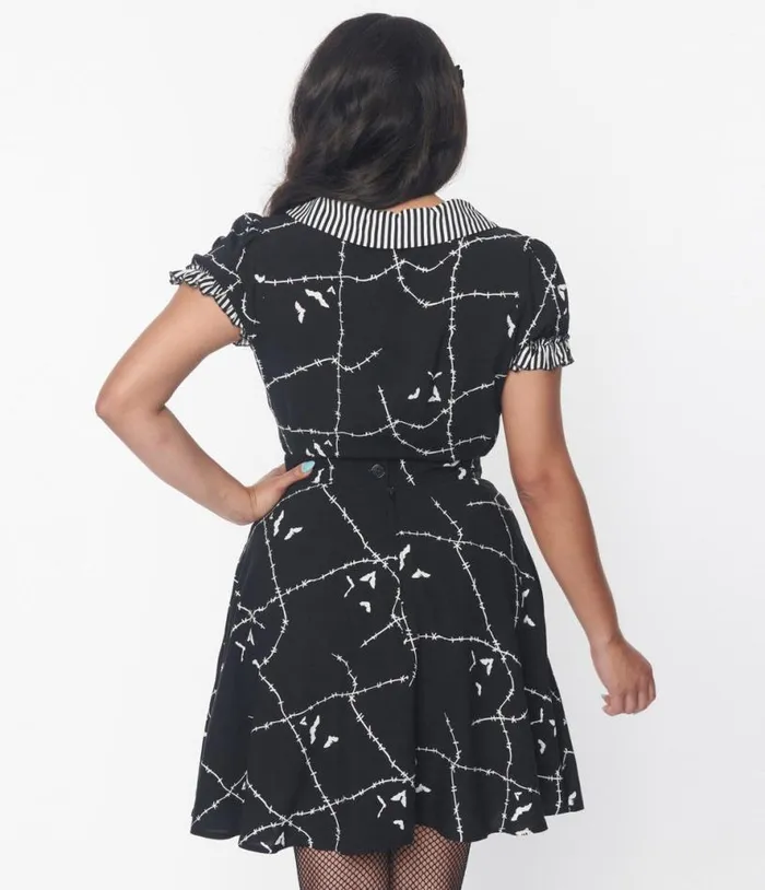 Black and White Stitches Blouse Halloween Unique Vintage Tops