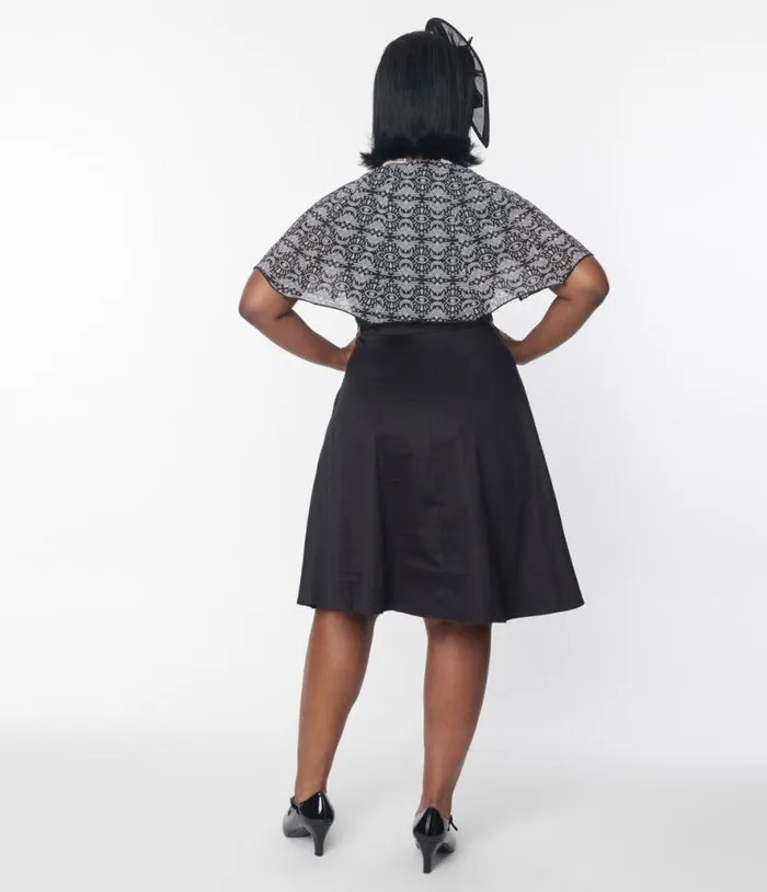 Black Batwing Cape Dress DressesHalloween Unique Vintage Dresses