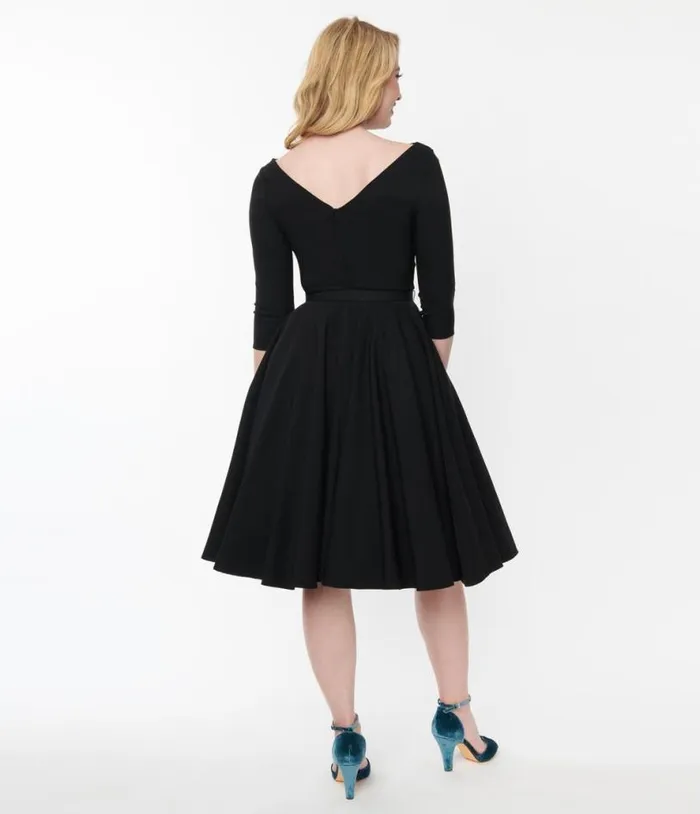 Black Devon Swing Dress Dresses Unique Vintage Pocket Dresses