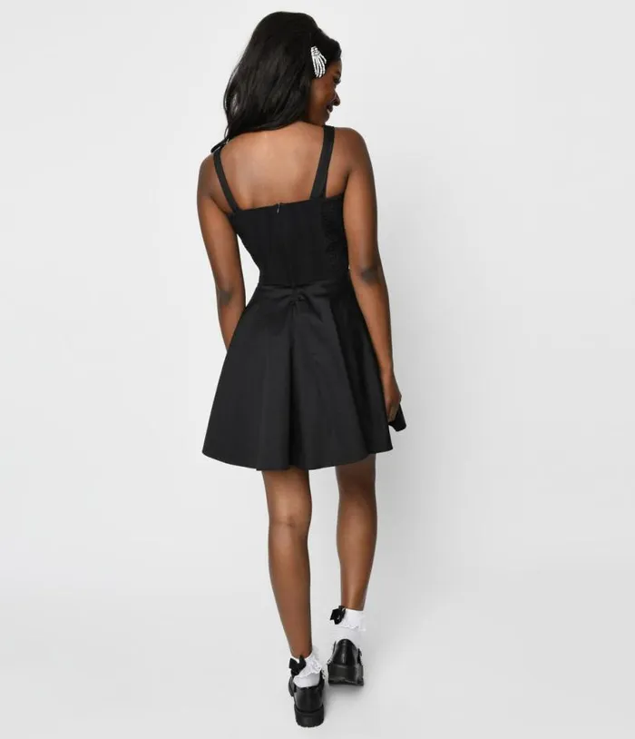 Black Eye Me Fit and Flare Dress DressesHalloweenPlus Unique Vintage Dresses