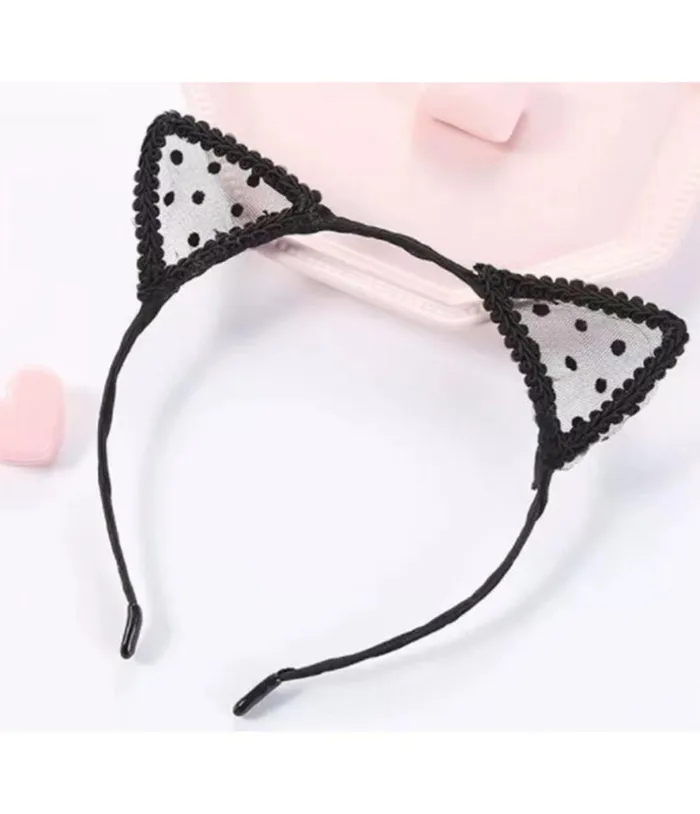 Black Lace Kitty Headband Accessories Unique Vintage Headbands