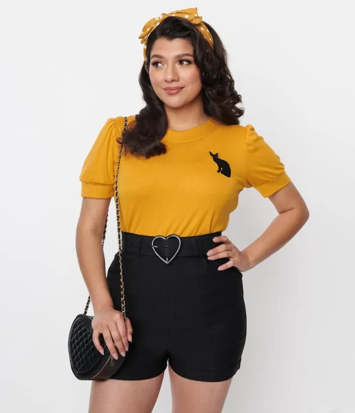 Black Love Your Curves Shorts Clothing Unique Vintage Shorts