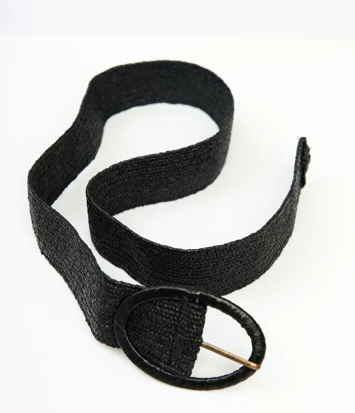 Black Oval Buckle Belt Accessories Unique Vintage Belts