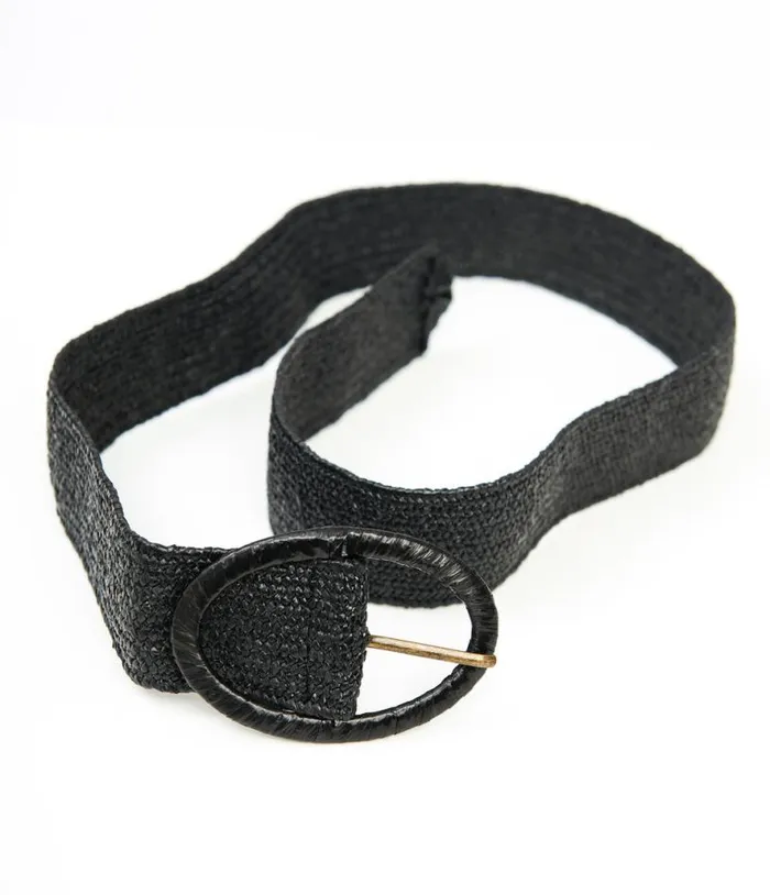 Black Oval Buckle Belt Accessories Unique Vintage Belts