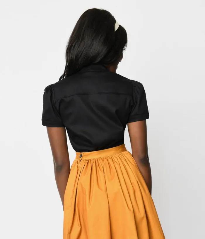 Black Spider Web Western Rockabilly Top Halloween Unique Vintage Tops