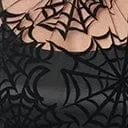 Black Spiderweb Flocked Donna Blouse Halloween Unique Vintage Tops