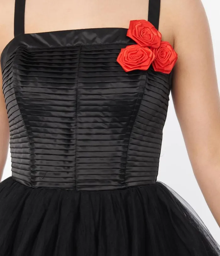 Black Tulle Swing Dress Dresses Unique Vintage Fit and Flare