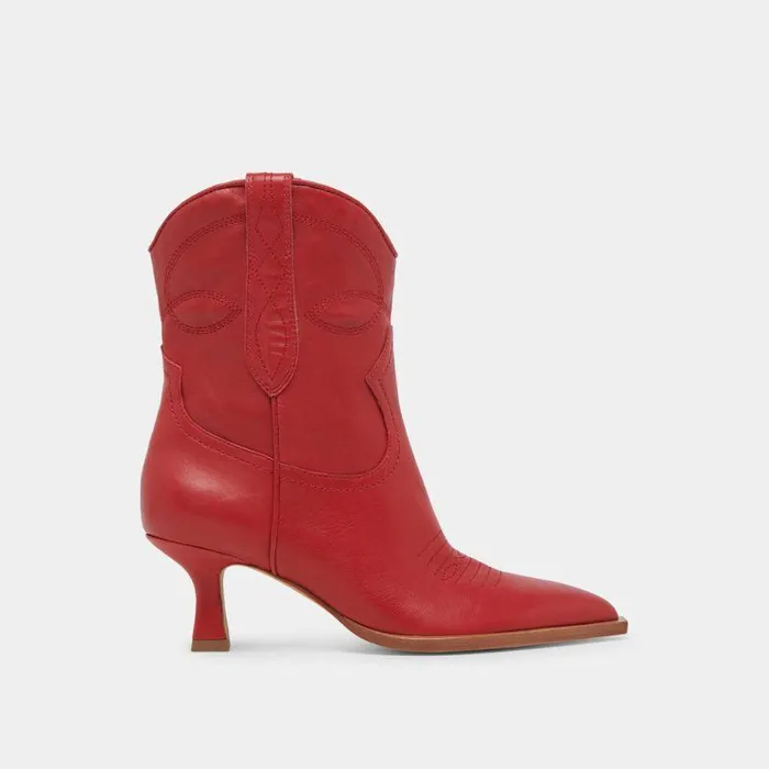 Boots and Booties Shop Dolce Vita Angel Booties Red Leather Red Leather