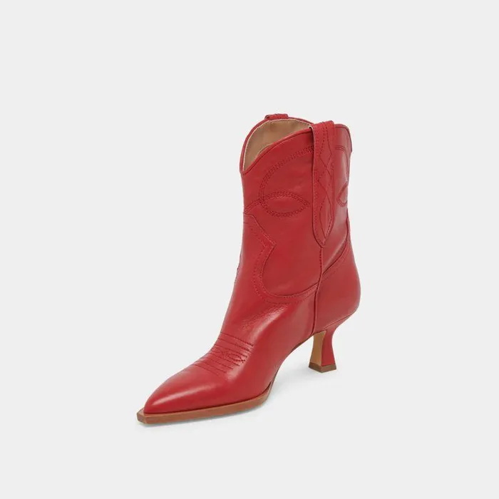 Boots and Booties Shop Dolce Vita Angel Booties Red Leather Red Leather