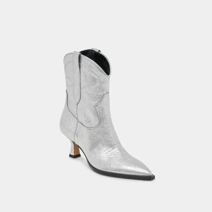 Boots and Booties Shop Dolce Vita Angel Booties Silver Metallic Leather Silver Metallic Leather
