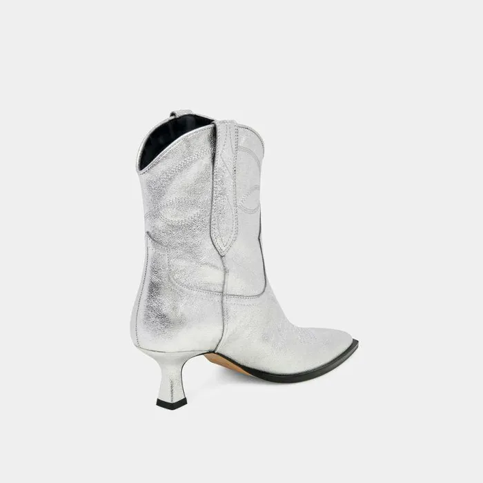 Boots and Booties Shop Dolce Vita Angel Booties Silver Metallic Leather Silver Metallic Leather