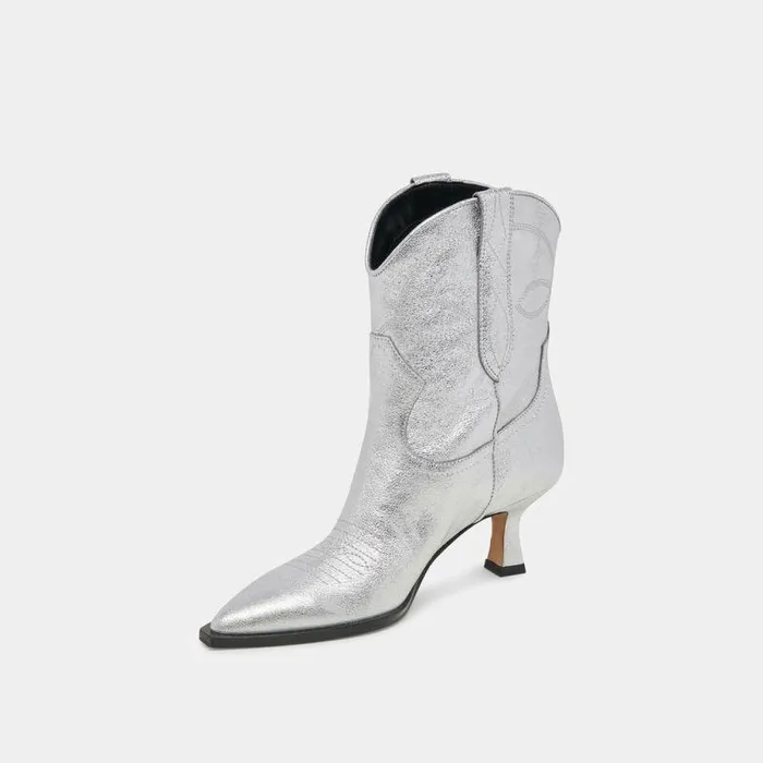 Boots and Booties Shop Dolce Vita Angel Booties Silver Metallic Leather Silver Metallic Leather