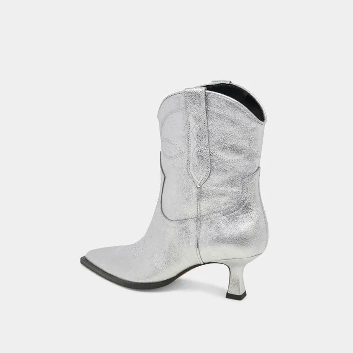 Boots and Booties Shop Dolce Vita Angel Booties Silver Metallic Leather Silver Metallic Leather