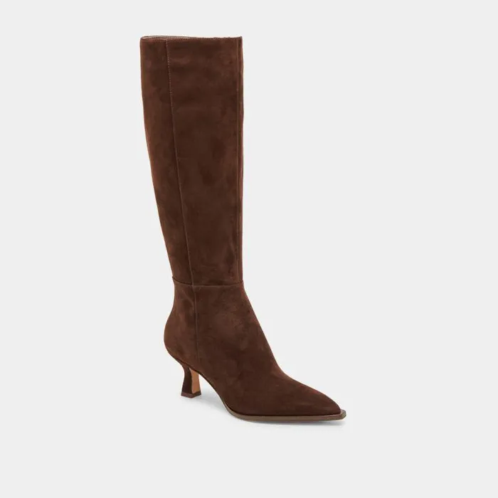 Boots and Booties Shop Dolce Vita Auggie Boots Dk Brown Suede Women039s Brown Suede Kneehigh Boots Dk Brown Suede