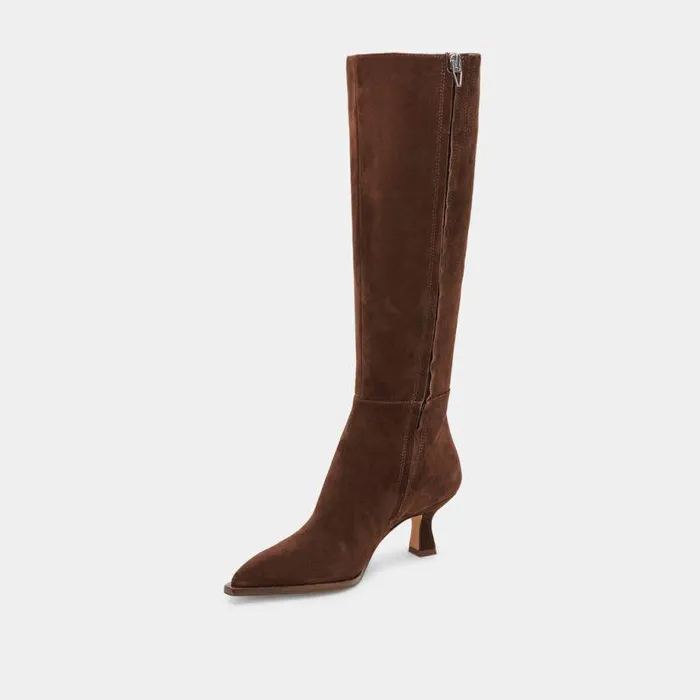 Boots and Booties Shop Dolce Vita Auggie Boots Dk Brown Suede Women039s Brown Suede Kneehigh Boots Dk Brown Suede