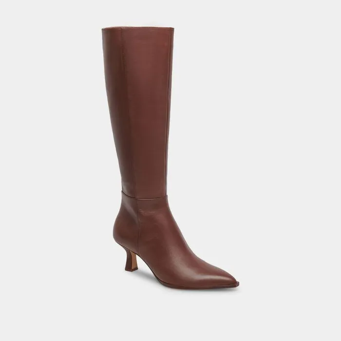 Boots and Booties Shop Dolce Vita Auggie Wide Calf Boots Chocolate Leather Chocolate Leather