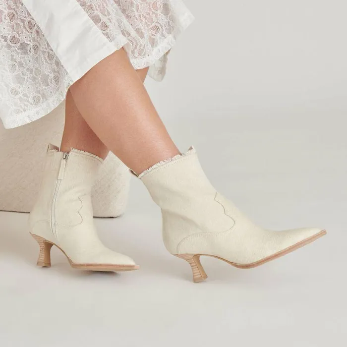 Boots and Booties Shop Dolce Vita Austin Boots Ivory Denim Ivory Denim