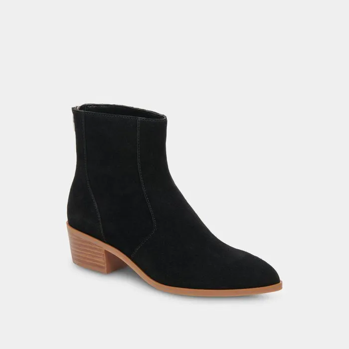 Boots and Booties Shop Dolce Vita Ayisha Booties Onyx Suede Onyx Suede