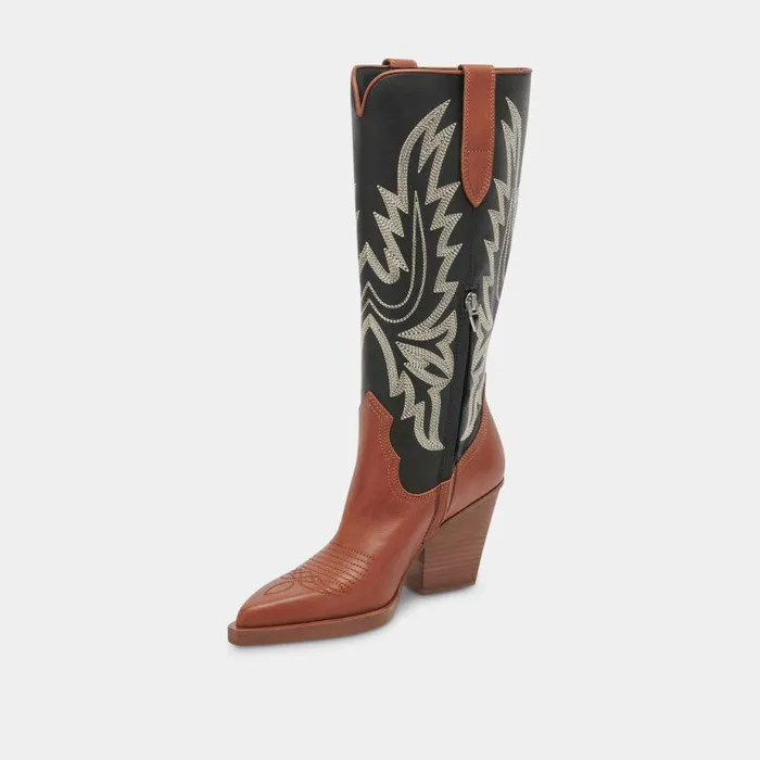 Boots and Booties Shop Dolce Vita Blanch Boots Brown Black Leather Brown Black Leather