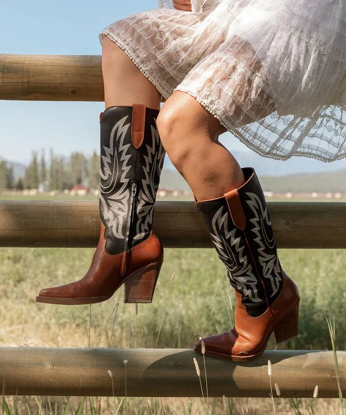 Boots and Booties Shop Dolce Vita Blanch Boots Brown Black Leather Brown Black Leather