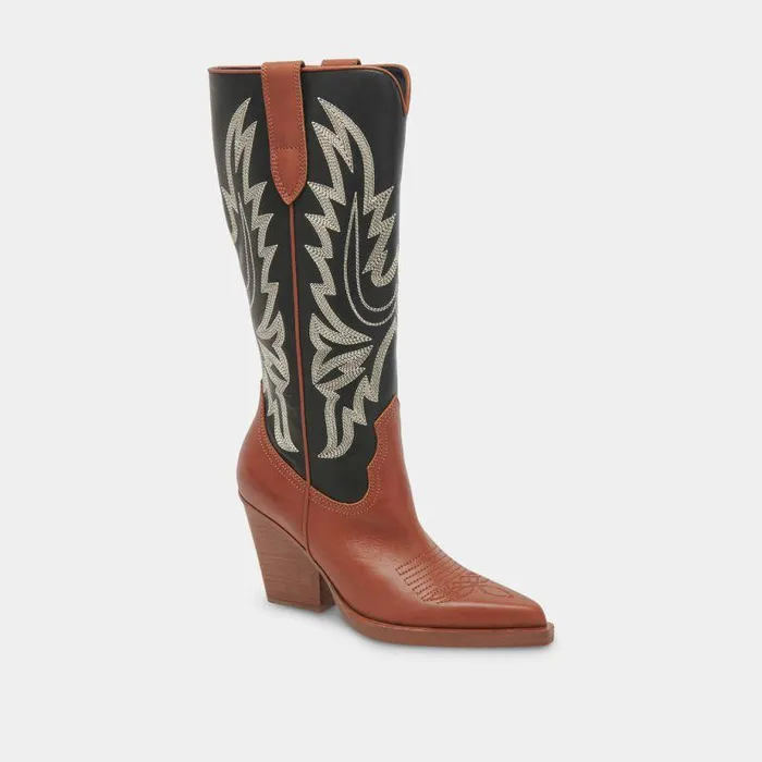 Boots and Booties Shop Dolce Vita Blanch Boots Brown Black Leather Brown Black Leather