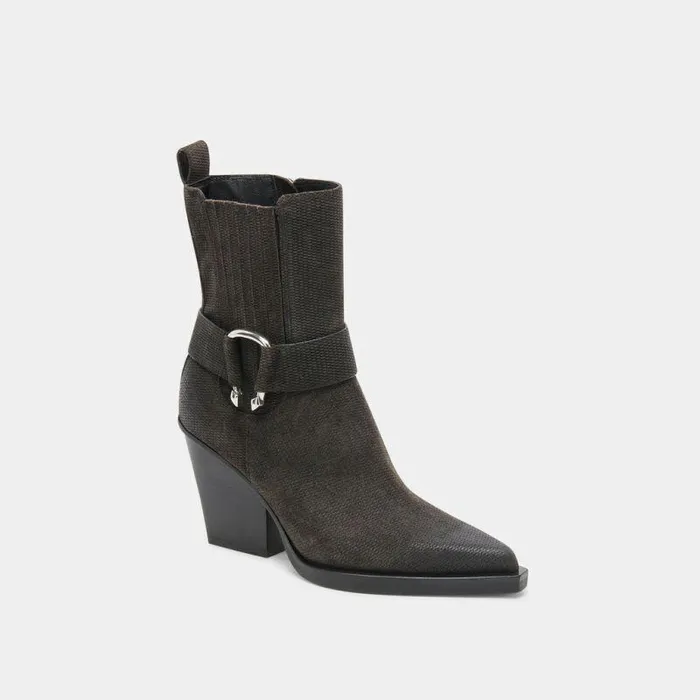 Boots and Booties Shop Dolce Vita Bounty Boots Onyx Embossed Suede Onyx Embossed Suede
