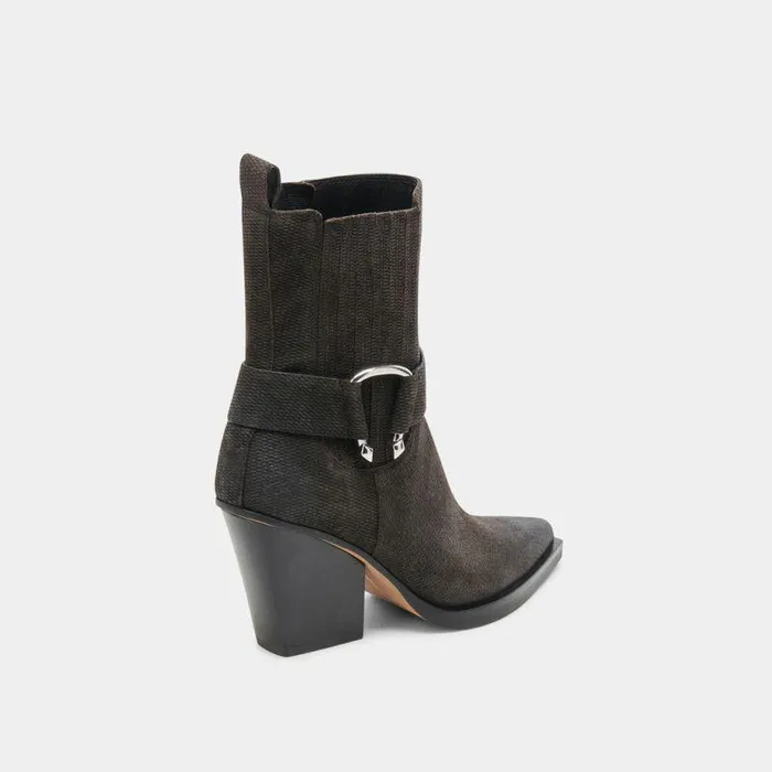 Boots and Booties Shop Dolce Vita Bounty Boots Onyx Embossed Suede Onyx Embossed Suede