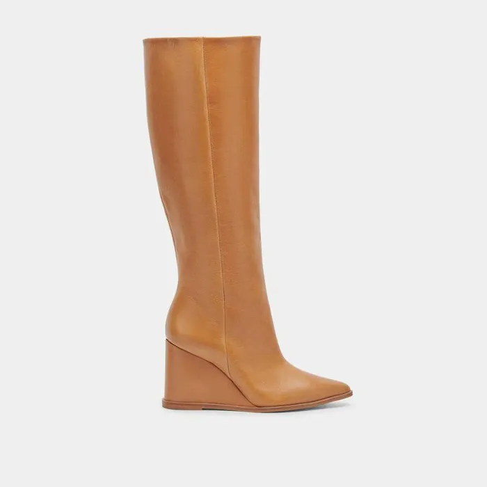 Boots and Booties Shop Dolce Vita Bruce Saddle Boots Saddle Leather Boots With Wedge Heel Saddle Leather