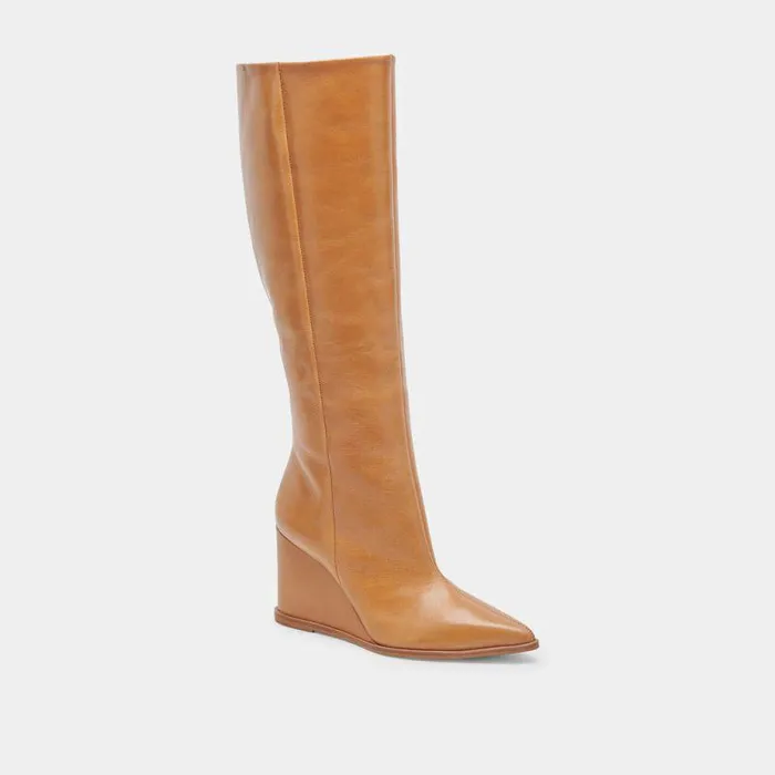 Boots and Booties Shop Dolce Vita Bruce Saddle Boots Saddle Leather Boots With Wedge Heel Saddle Leather