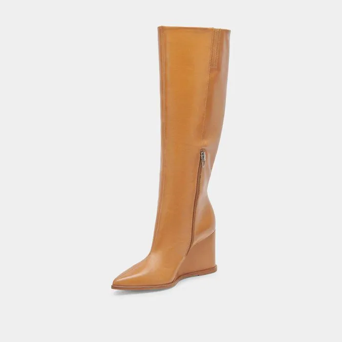 Boots and Booties Shop Dolce Vita Bruce Saddle Boots Saddle Leather Boots With Wedge Heel Saddle Leather