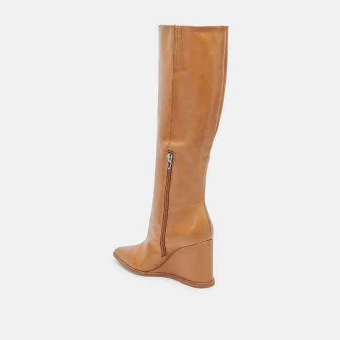 Boots and Booties Shop Dolce Vita Bruce Saddle Boots Saddle Leather Boots With Wedge Heel Saddle Leather