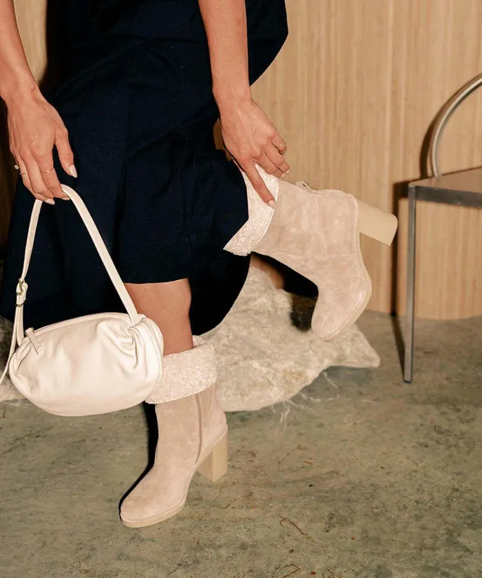 Boots and Booties Shop Dolce Vita Caddie Plush Boots Almond Suede Almond Suede