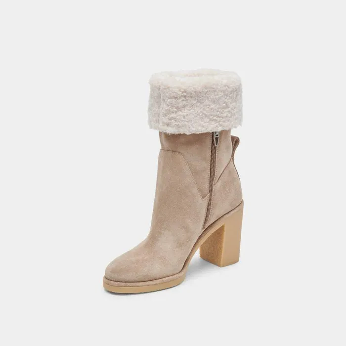 Boots and Booties Shop Dolce Vita Caddie Plush Boots Almond Suede Almond Suede