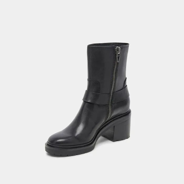 Boots and Booties Shop Dolce Vita Camros Boots Black Leather Women039s Black Leather Moto Boots Black Leather