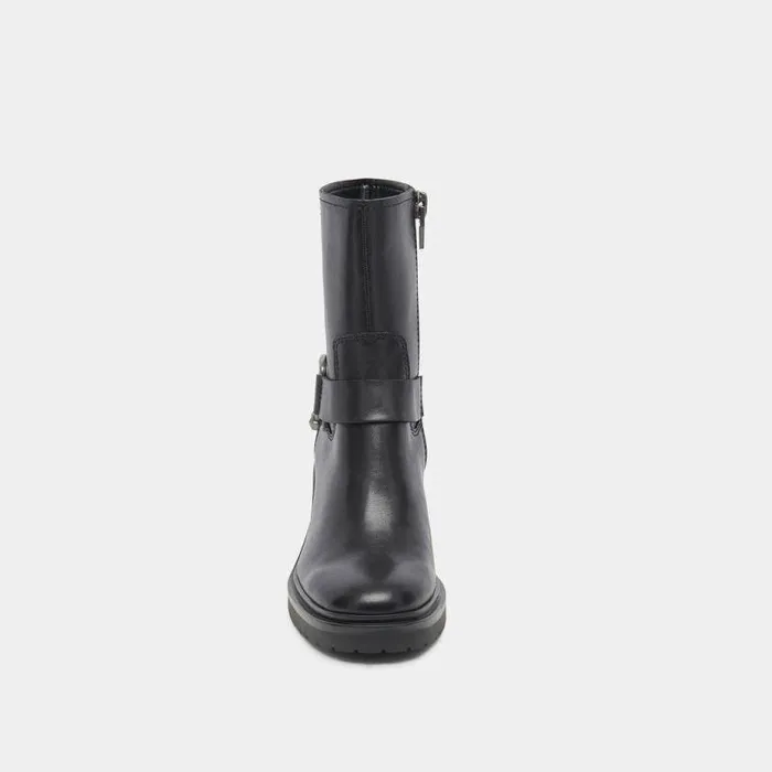 Boots and Booties Shop Dolce Vita Camros Boots Black Leather Women039s Black Leather Moto Boots Black Leather