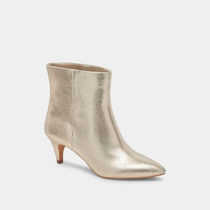 Boots and Booties Shop Dolce Vita Dee Wide Booties Platinum Distressed Leather Platinum Distressed Leather