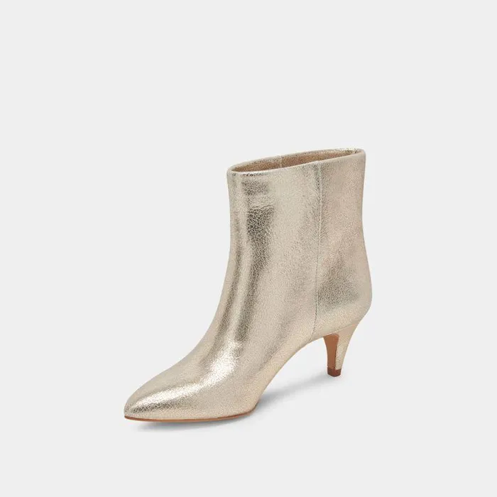 Boots and Booties Shop Dolce Vita Dee Wide Booties Platinum Distressed Leather Platinum Distressed Leather