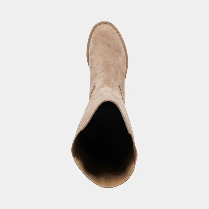 Boots and Booties Shop Dolce Vita Eamon H2o Almond Suede Boots Waterproof Black Leather Boots Almond Suede