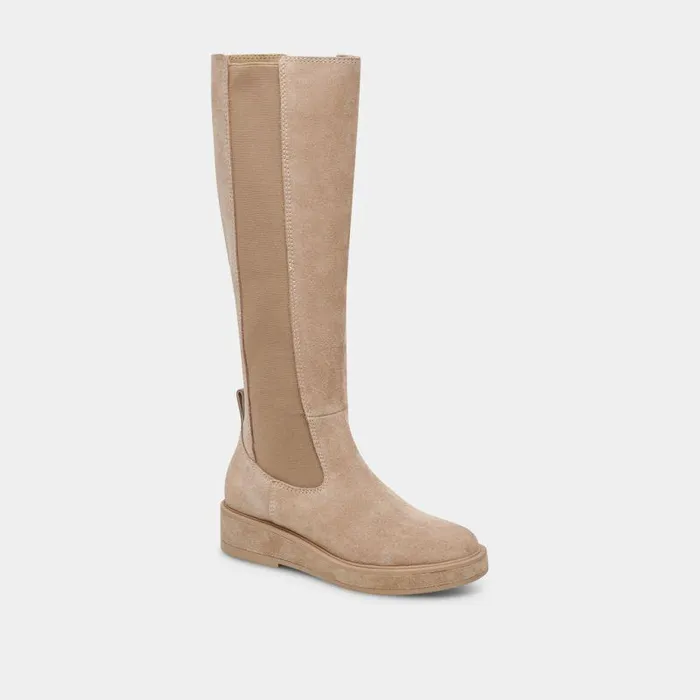 Boots and Booties Shop Dolce Vita Eamon H2o Almond Suede Boots Waterproof Black Leather Boots Almond Suede