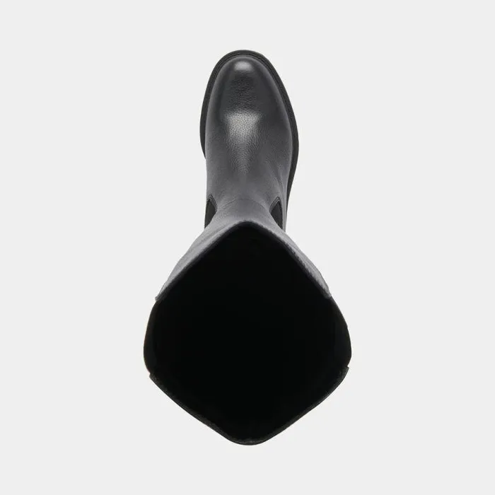 Boots and Booties Shop Dolce Vita Eamon H2o Black Leather Wide Calf Boots Waterproof Black Leather Boots Black Leather