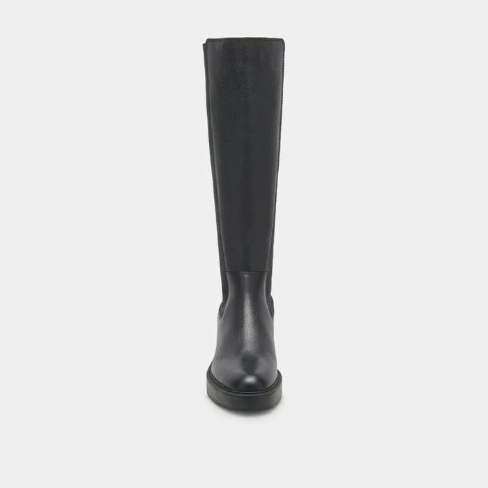 Boots and Booties Shop Dolce Vita Eamon H2o Black Leather Wide Calf Boots Waterproof Black Leather Boots Black Leather