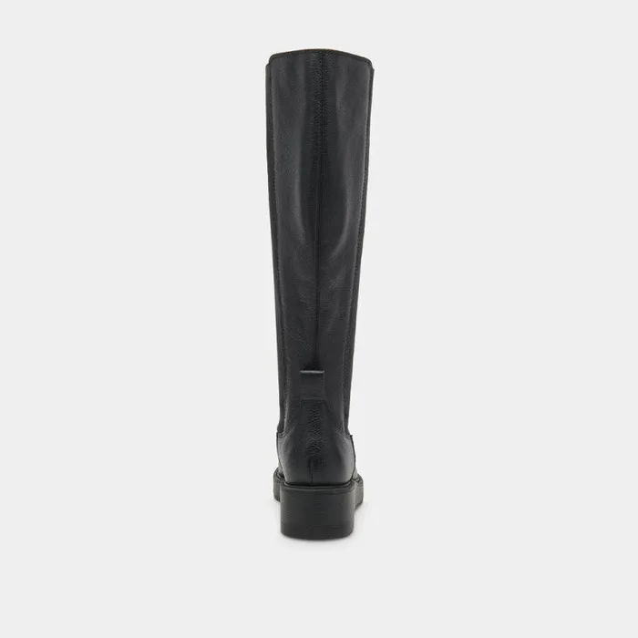 Boots and Booties Shop Dolce Vita Eamon H2o Black Leather Wide Calf Boots Waterproof Black Leather Boots Black Leather