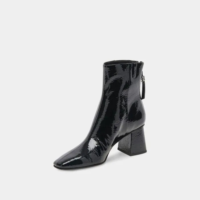 Boots and Booties Shop Dolce Vita Fifi H2o Wide Booties Midnight Crinkle Patent Midnight Crinkle Patent