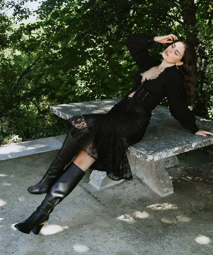 Boots and Booties Shop Dolce Vita Fynn Boots Onyx Leather Kneehigh Onyx Leather Boots Onyx Leather