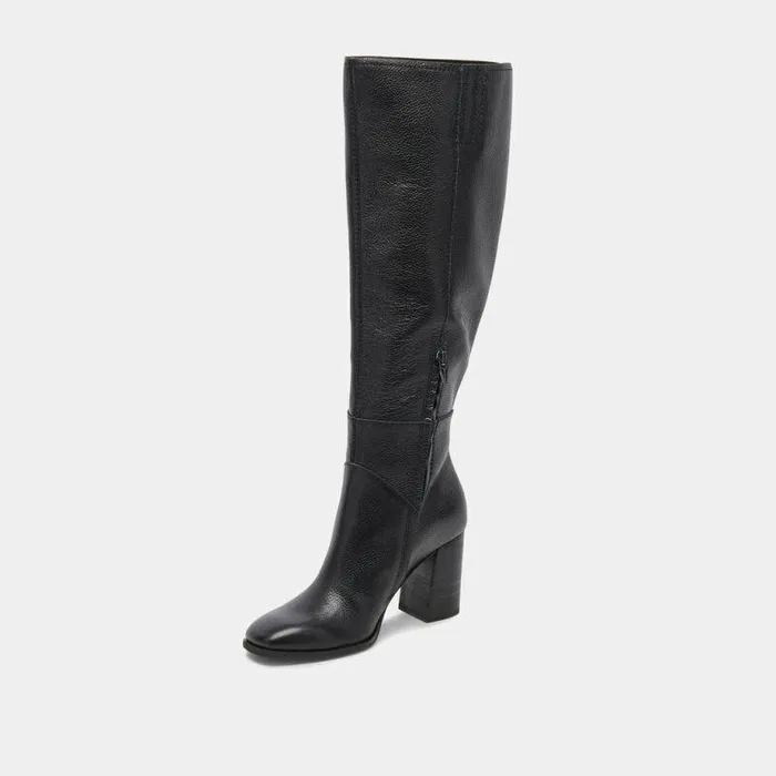 Boots and Booties Shop Dolce Vita Fynn Boots Onyx Leather Kneehigh Onyx Leather Boots Onyx Leather