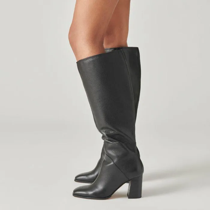 Boots and Booties Shop Dolce Vita Fynn Boots Onyx Leather Kneehigh Onyx Leather Boots Onyx Leather